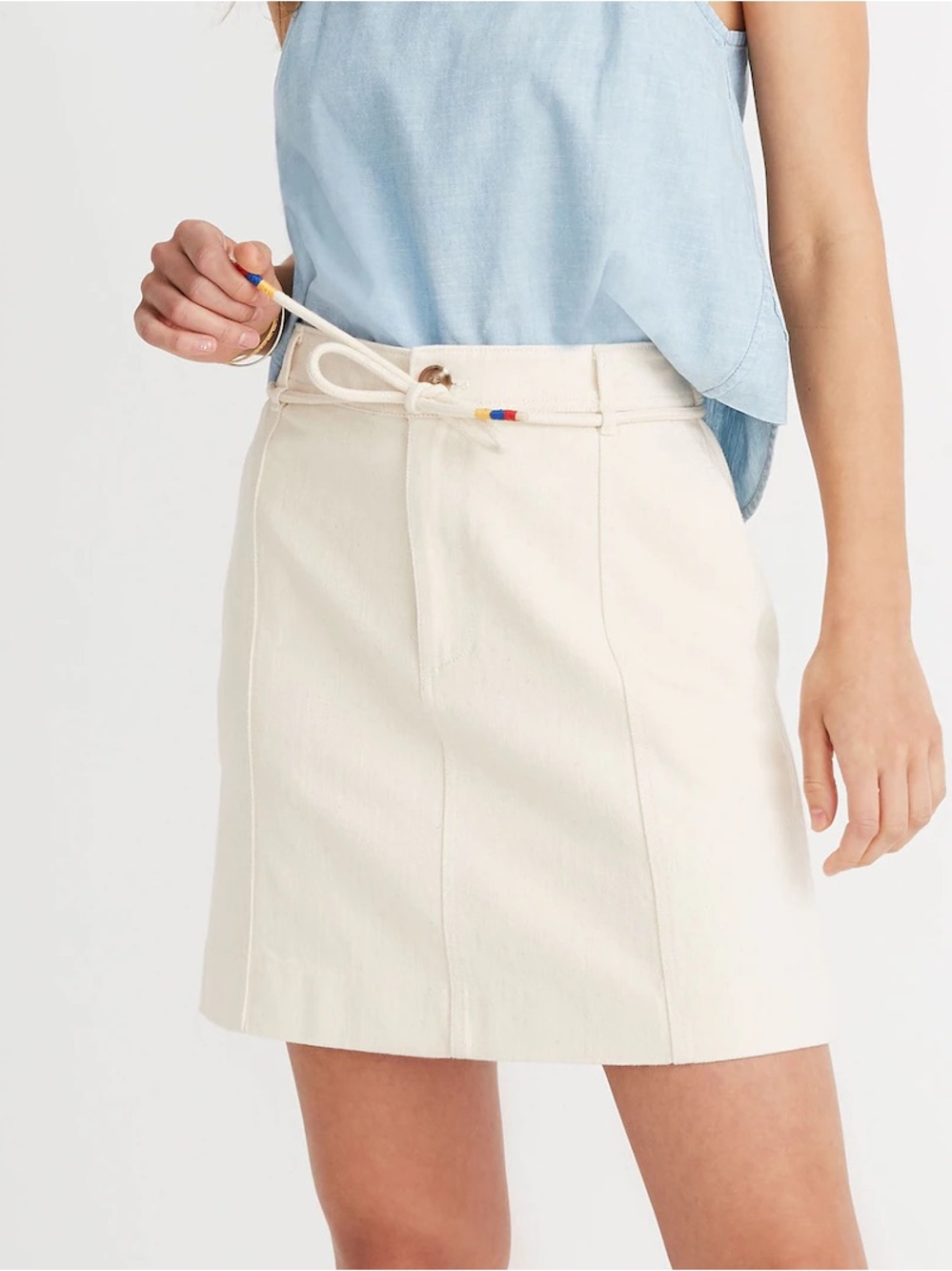 Madewell Capital A-Line Mini Skirt in Cloud Lining 10